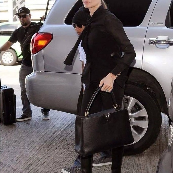 New Authentic Louis Vuitton Capucines GM Leather Black+Pink Handbag - Picture 17 of 17